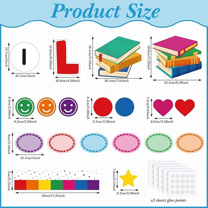 Kosiz 94 Pcs Friendship Bracelet Bulletin Board Decorations Set Back to School Paper Cutouts DIY in Our Learning Era Classroom Decorations Kit Colorful Bulletin Border Trim for School Chalkboard Wall