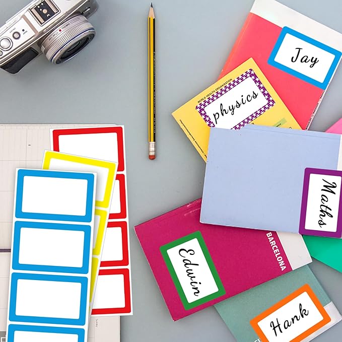 Removable Name Tags, 3 1/2" x 2 1/4", 6 Colors 120 Waterproof Name Badges for Office,School,Classroom and Home