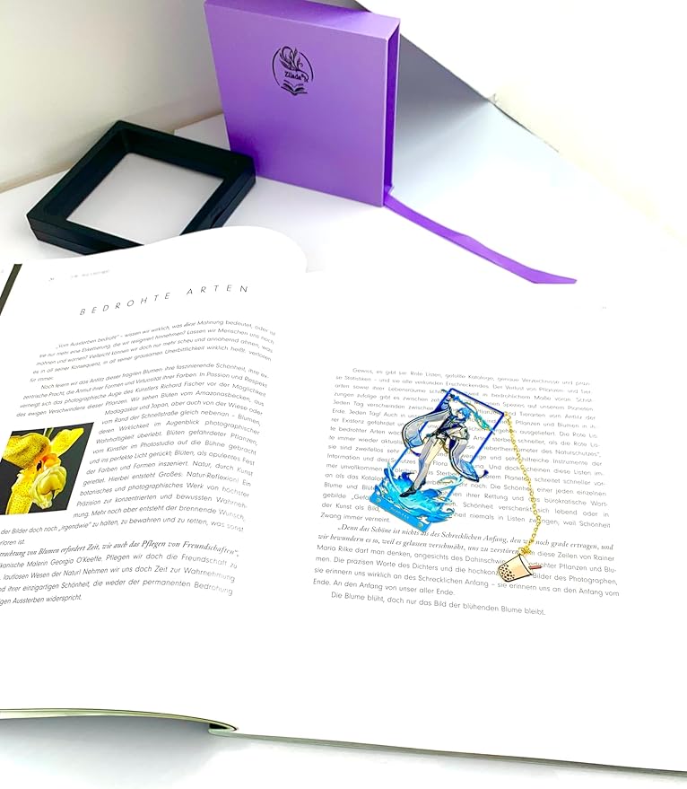Genshin Impact Ayato Brass Bookmarks with 3D Display Box for Women Men Sisters Friends - Ideal Birthday Gifts for Book Lovers - Zllada