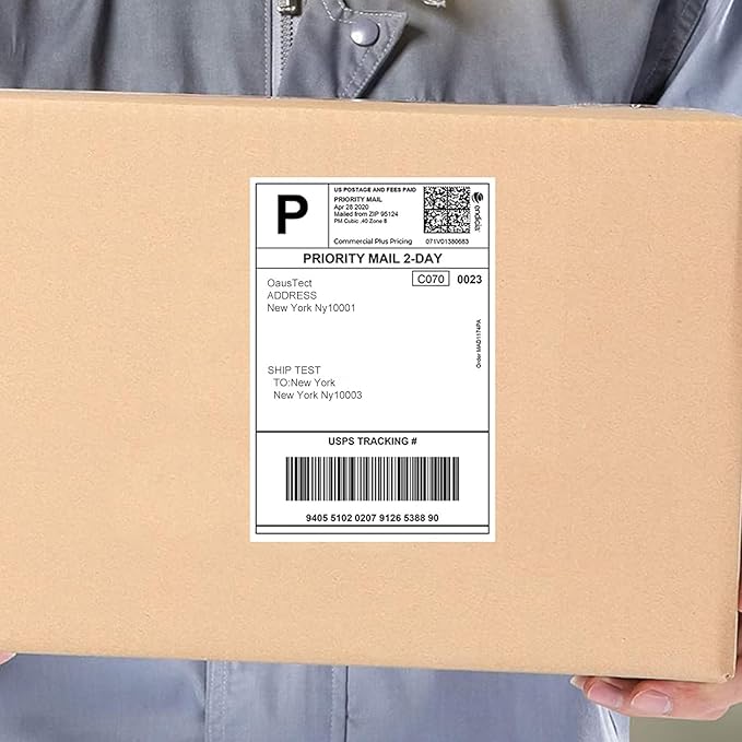 Shipping Address Label Stickers Paper for Laser and Inkjet Printer (1000 Sheets, 8.5" x 5.5" (2-UP）)