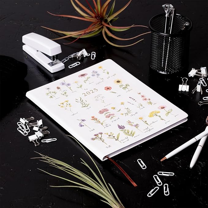 Eccolo 2025 Large Agenda Planner, 12 Month, Yearly, Monthly & Weekly Pages, Habit & Gratitude Tracker (Flexi-Cover - 8 x 10")