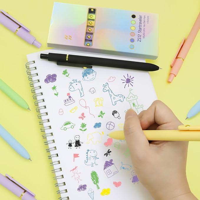 UIXJODO Colored Pens, 6 Pcs Colorful Pens Fine Point Smooth Writing Pens, 0.5mm Colored Ink Gel Pens for Journaling Note Taking Planner, School Supplies Gifts for Nurse Teacher (6 Pcs Gold Vibrant)