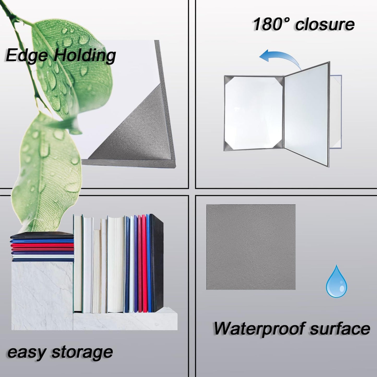 Certificate Holders 8.5"x11" Graduation Diploma Cover Document Leather Folders,Grey-2 Pack