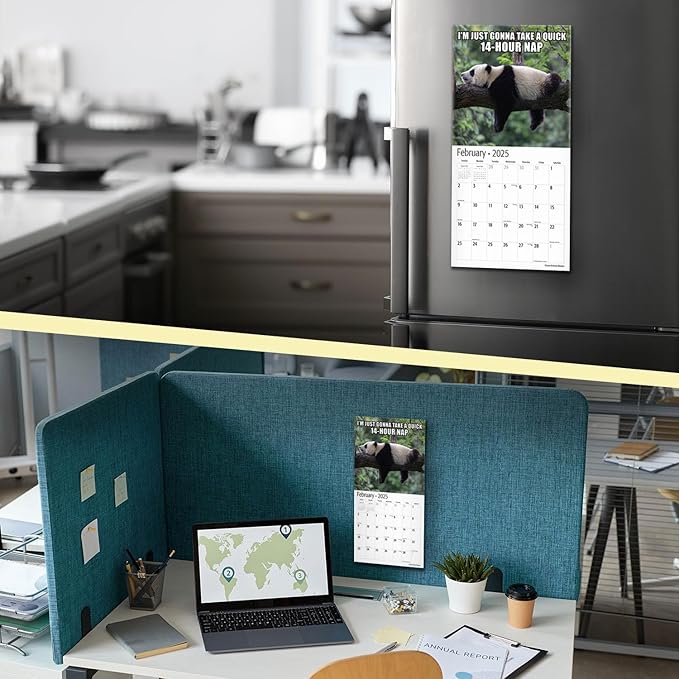 RED EMBER Funny Animal Memes Mini 2025 Wall Calendar 12 Month | 7" x 14" Open | Thick & Sturdy Paper | Giftable | Calendar 2025