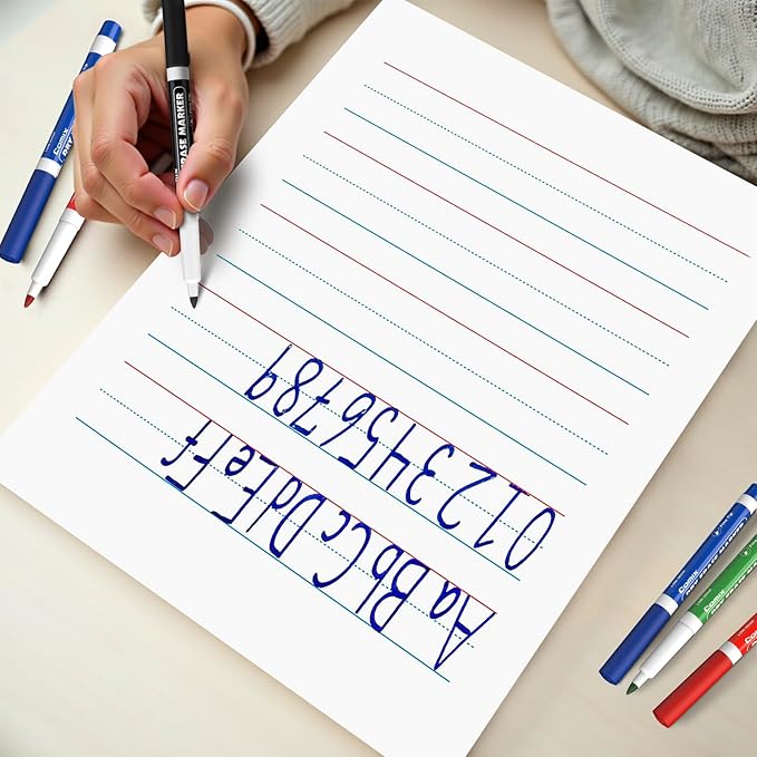 Comix Fine Tip Dry Erase Markers, Low Odor Whiteboard Markers, 36 Bulk 4 Assorted Colors Markers for Kids Teachers Office & School Supplies