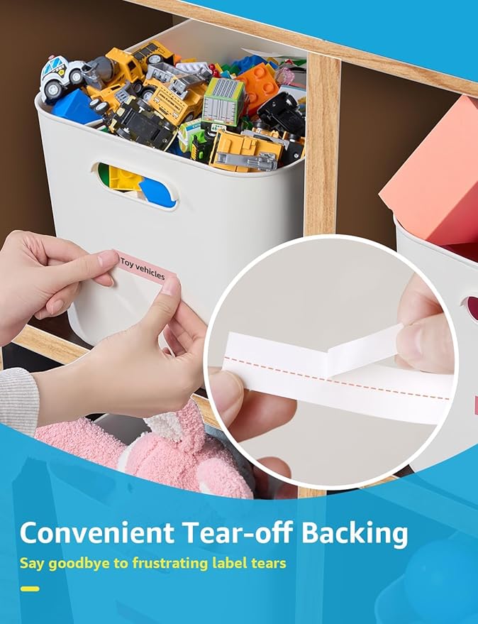 MakeID Rabbit Label Maker Tape - Self-Adhesive Sticker Label Tape Refill Compatible with MakeID L1 Q1 Label Machine - Waterproof 6-Layer Laminated Film, Split-Back Design, 0.63" x13' (16mm x 4m)