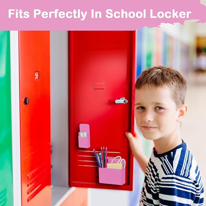 Magnetic Pen Holder,2 Pack Magnetic Dry Erase Marker Holder with Generous Compartments,Strong Magnet Storage Marker Pen Pencil Organizer for Refrigerator,Whiteboard,Locker Accessories