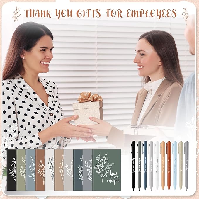 40 Pcs Inspirational Notebooks Motivational Mini Notepads Bulk Aesthetic Mini Notebook with Pen Employees Appreciation Gifts for Social Worker Coworkers Teachers Office (Neutral Colors)