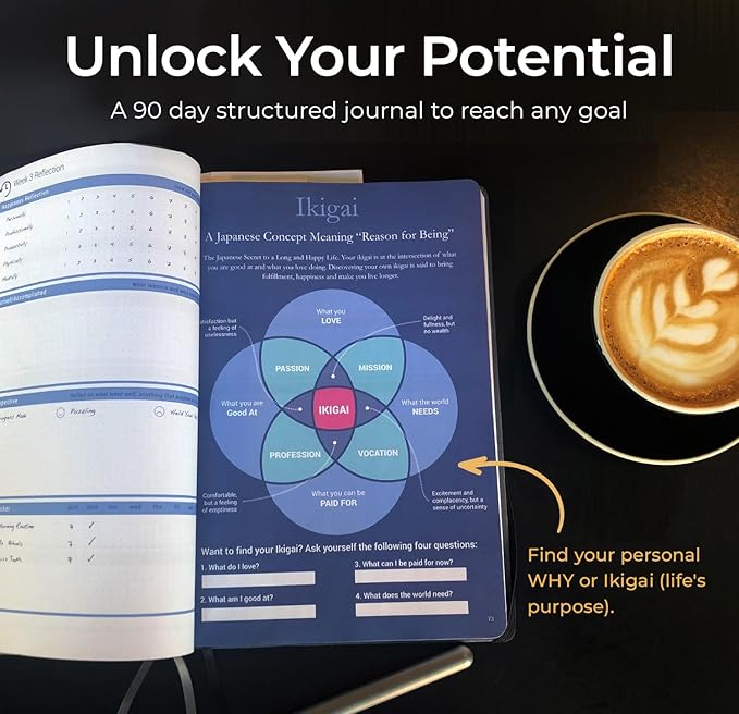 The OAK Journal Orange Smart Goal Planner Journal and Planner for Full Focus and Best Self Quarterly Goal Planner & Daily Gratitude Journal