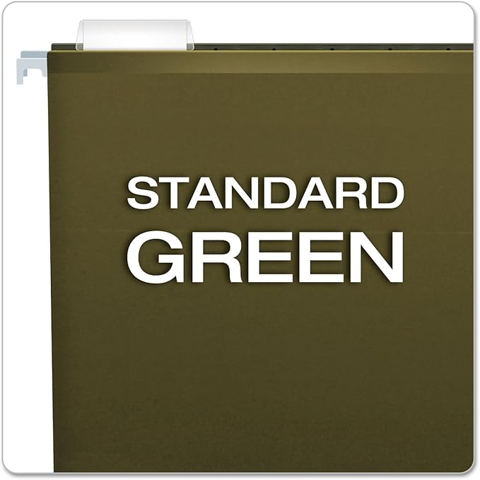 Pendaflex 04152X1 Reinforced 1" Extra Capacity Hanging Folders, Standard Green