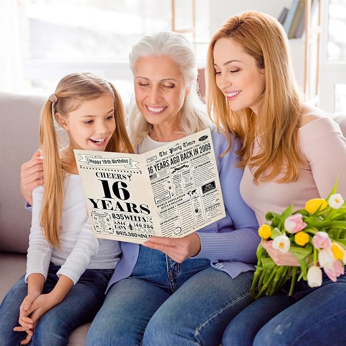 16th Birthday Card, 16th Birthday Decorations for Girls Boys, 16th Birthday Gifts for Son Daughter, Back in 2009 Birthday Card