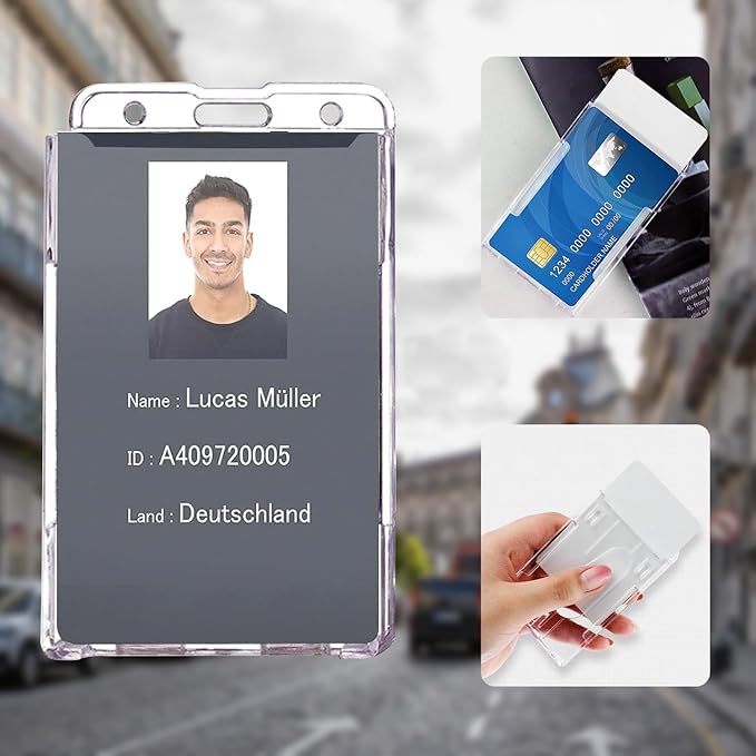 VIQWYIC Retractable ID Badge Holder with Bling Neck Strap Lanyard, Bling Badge Reel with Clear Card Holder for Office Worker Teacher Doctor (Silver)