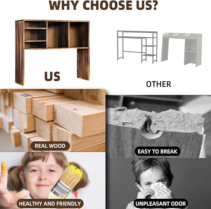 Wood Dorm Desk Bookshelf Organizer, Desktop Bookshelf, Desk Book Organizer, Desk Organizer for Home Office Dorm, Brown, Office Products,Desktop Shelves & Office Shelves,Shelf,Desktop Bookshelf