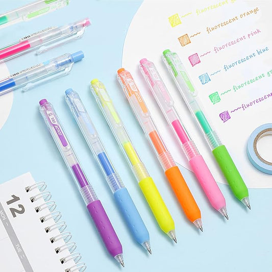 Luminous colors Journal Planner Pens Colorful 0.5mm Markers Fine Tip Drawing Pen Porous Fineliner Pen for Bullet Journaling Writing Note Taking Coloring Art Office School Supplies (6 luminous colors)