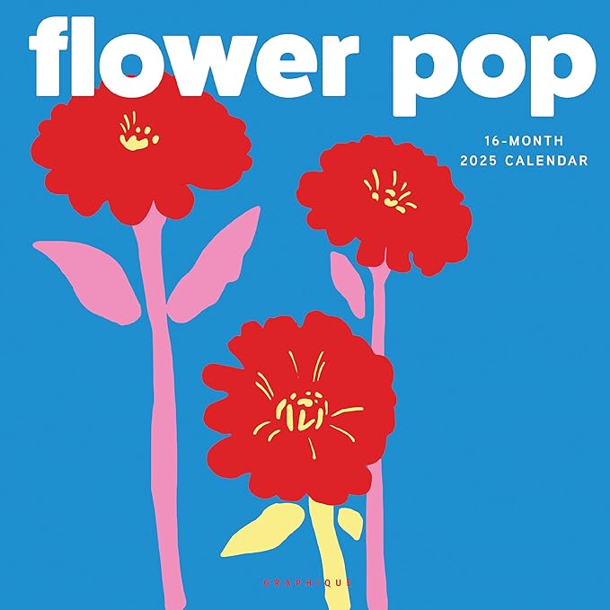 Graphique 2025 Flower Pop Wall Calendar | 12” x 12” | Thick Paper | Home & Office Organizer | Large Monthly Grid | 3 Languages & Marked Holidays | 4 Month Preview Page for 2026