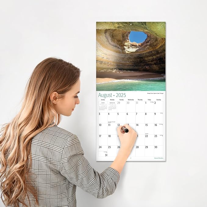 RED EMBER Natural Wonders 2025 Wall Calendar 12 Month | 12" x 24" Open | Thick & Sturdy Paper | Giftable | Calendar 2025