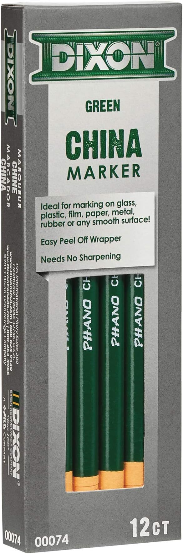 Dixon Industrial Phano Peel-Off China Marker Pencils, Green (00074) (Pack of 120, 1440 Count Total)