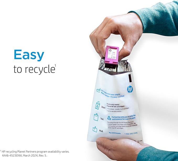 HP 67 Tri-color Ink Cartridge | Works with HP DeskJet 1255, 2700, 4100 Series, HP ENVY 6000, 6400 Series | Eligible for Instant Ink | 3YM55AN