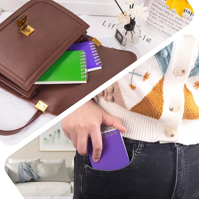 Pocket Notebook Bulk 3x5 Inch, 18 Packs Mini Top Bound Spiral Notepad, Small Pads 6 Colored, 60Sheets/120Pages (80GSM) Memo Notepads for Home, School, College, Office, Work, Travel