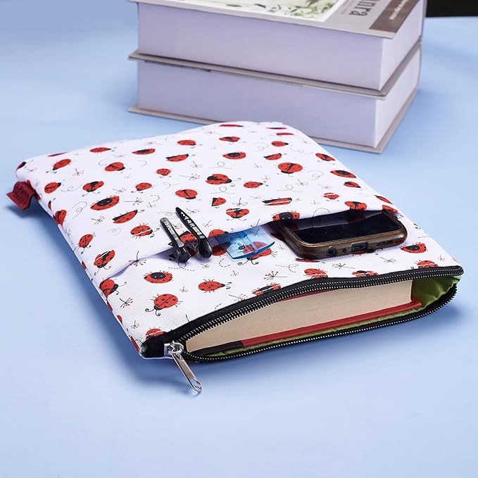 Book Sleeve for Book Lovers, Bookish Book Protector, Book Covers for Paperbacks, Washable Fabric, Book Sleeves with Zipper, Medium 11 Inch X 8.7 Inch