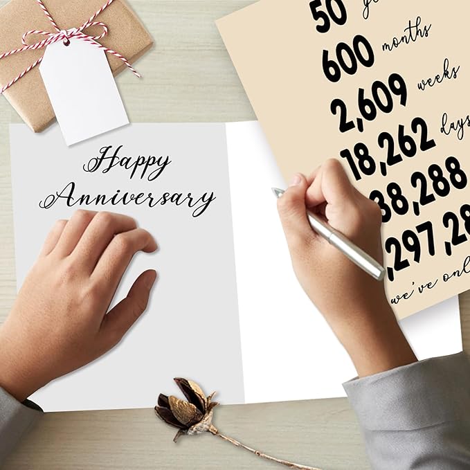 YiKaLus Funny 50th Wedding Anniversary Card Gift for Mom Dad, Happy Golden Anniversary Decorations for Couples, Best Gift ideas for Grandparents 50 Years Anniversary