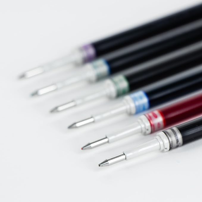 Pentel Refill Ink - For EnerGel Gel Pen, 0.7mm Metal Tip, Medium, Assorted Color Inks, Pack of 6 Refills (LR7-6M)