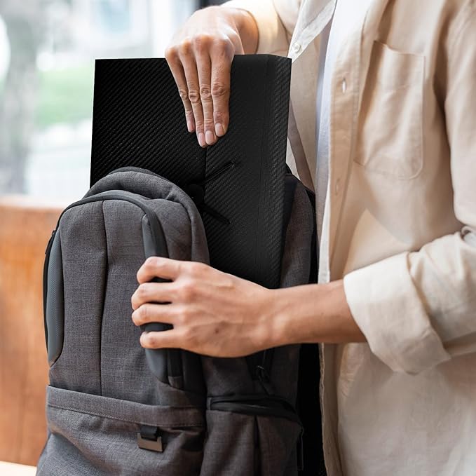 SKYDUE Accordion File Organizer, Expanding File Folder with 7 Pockets,Portable Receipt Paper Bill Document Organizer,Letter/A4 Size Filing Folder School Office Supplies,Black