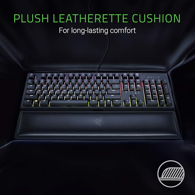 Razer Ergonomic Wrist Rest for Full-Sized Keyboards: Anti-Slip Rubber Base - Angled Incline - Classic Black