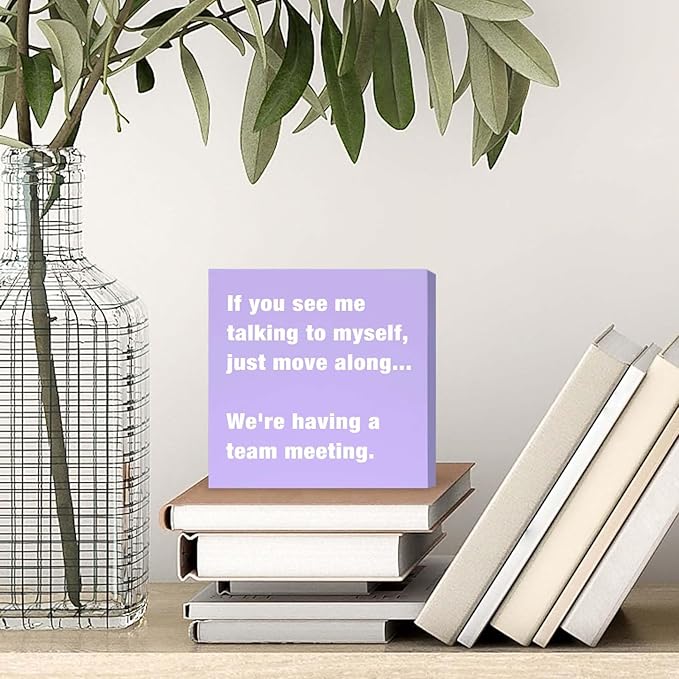 Purple Office Decor Desk Accessories Funny Office Decor Sign for Cubicle Decor or Desk Decorations for Women Home & Office Cute Purple Desk Accessories Gifts for Women Coworker