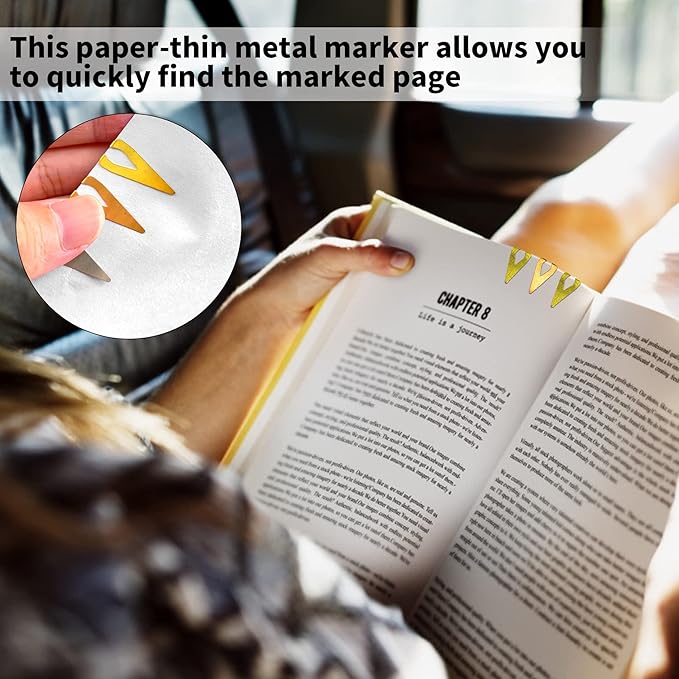 Diymood 3 Boxes Metal Bookmarkers Book Darts Tin Stainless Line Markers Book Darts Line Book Markers for Students Best Gift for All Types of Readers, 12 Per Box (Silver, Gold, Rose Gold)