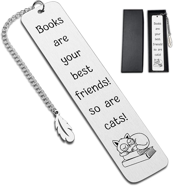 Funny Bookmarks for Book Lovers Reader Bookworm Books are Your Best Friends Teen Girls Boys Cat Bookmarks Cat Lover Gifts for Women Men Valentines Gifts for Him Her Book Club Christmas Gifts