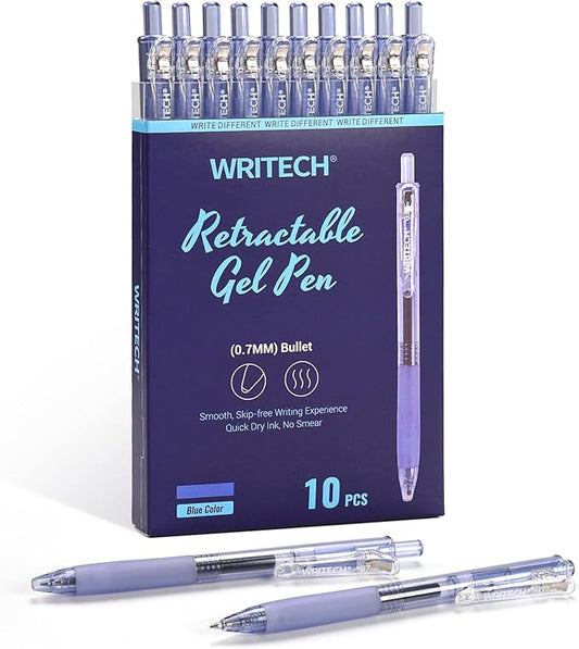 WRITECH Retractable Fine Point Gel Pens (Blue)