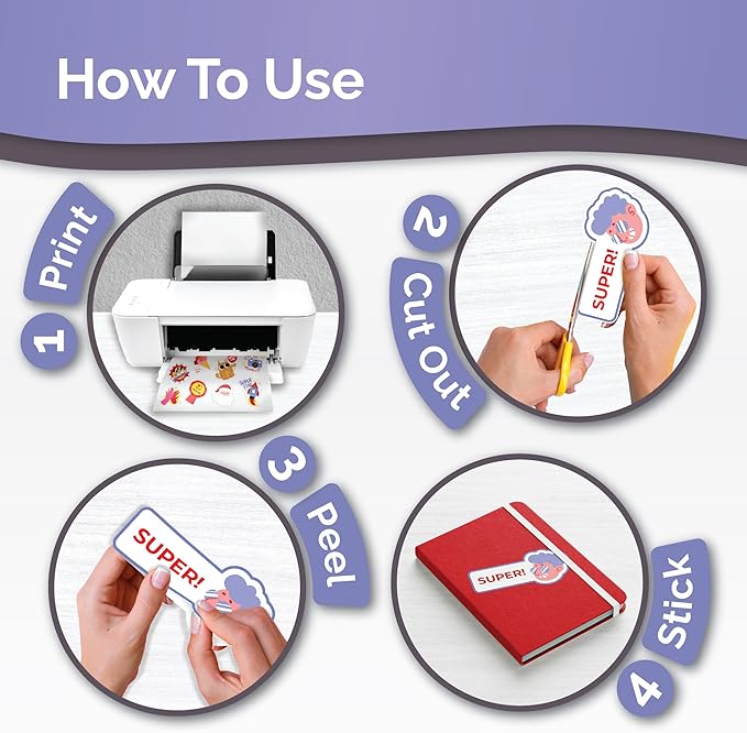 Translucent Semi-Clear Sticker Paper for Inkjet Printer & Laser Printer 62 Sheets - Self-Adhesive Water-Proof, Dries Quickly Vivid Colors, 8 ½ X 11 Inches Holds Ink Well - Tear Resistant