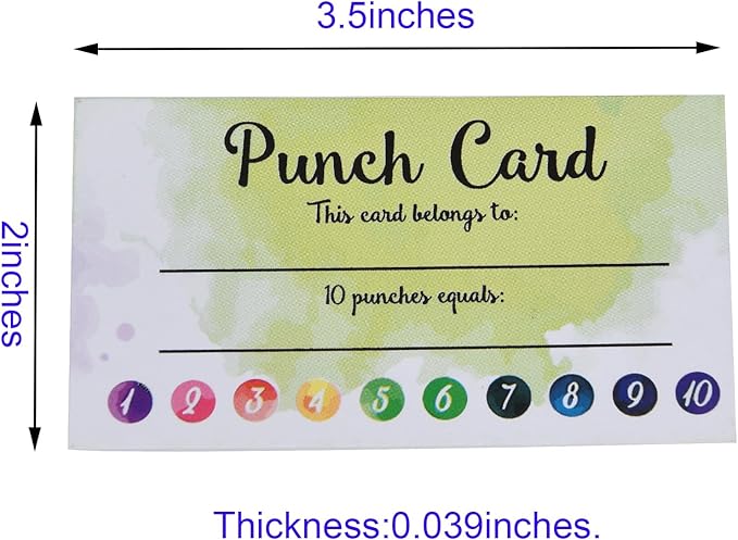 120 PCS Behavior Reward Punch cards for Kids,suit for Classroom Student Awards Loyalty,Reward Customer Business Incentive Loyalty (water color)