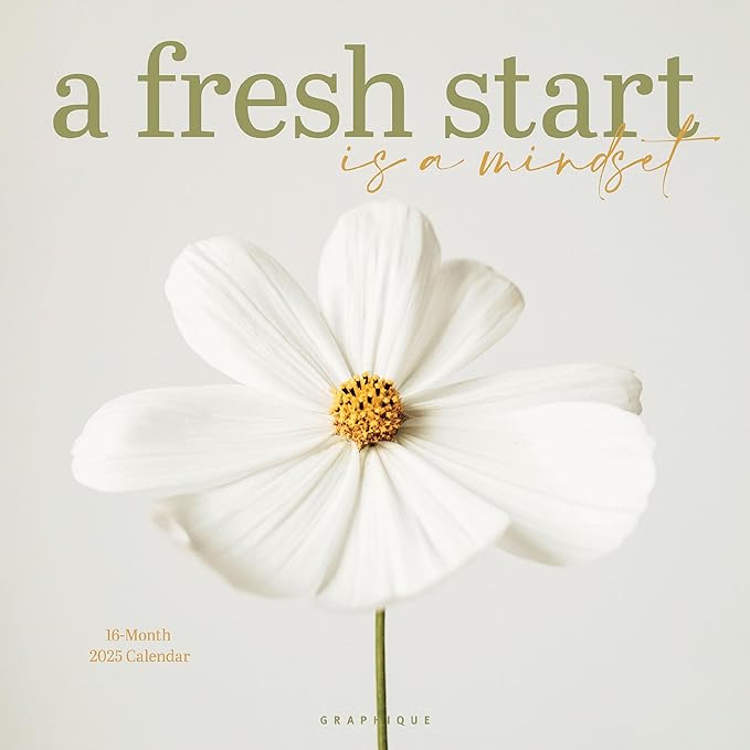 Graphique 2025 A Fresh Start Post Wall Calendar | 12” x 12” | Thick Paper | Home & Office Organizer | Large Monthly Grid | 3 Languages & Marked Holidays | 4 Month Preview Page for 2026