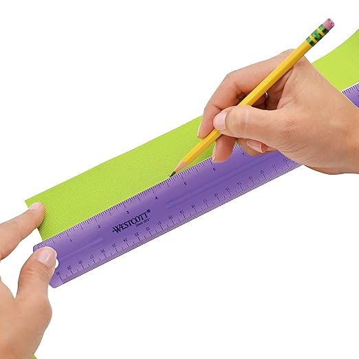 Westcott 16024 Jeweltone Plastic Ruler, 12-Inch, Purple