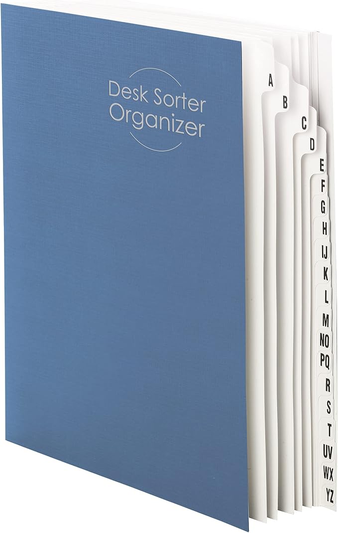Smead Desk File/Sorter, Alphabetic (A-Z), 20 Dividers, Letter Size, Dark Blue (89282)