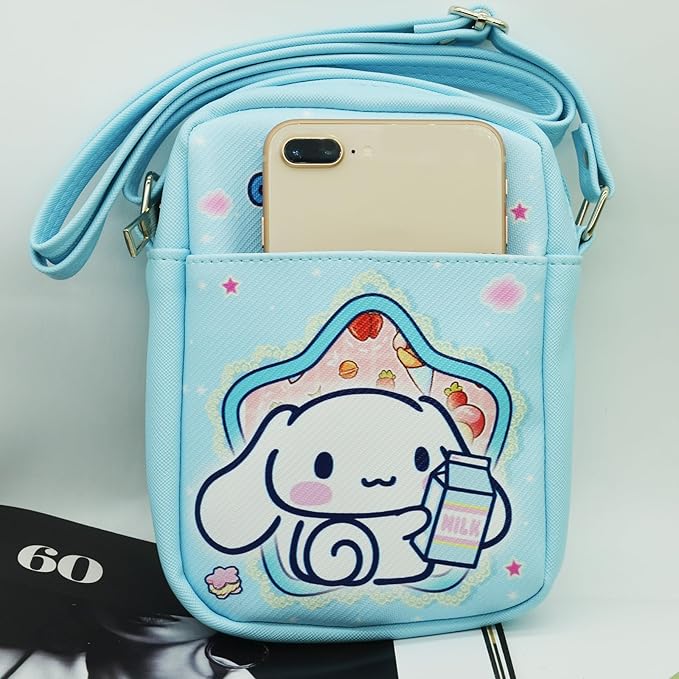 Cute White Dog Crossbody Bag with Adjustable Shoulder Strap and Bracelet Charm, Kawaii Handbag with Zipper, Dog Wallet Purse Shoulder Bag Coin Pouch Accessories for Women Girls