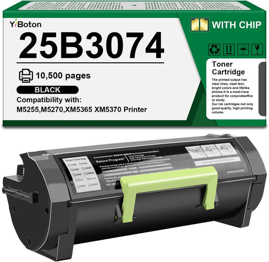 High Yield 25B3074 Black Toner Cartridge Compatible with Lexmark 25B3074 Toner Cartridge for M5255 M5270 XM5365 XM5370 Laser Printer(45,000 Pages)