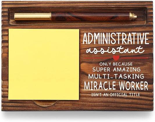 Administrative Assistant Gifts Admin Assistant Appreciation Gifts, Thank You Gifts for Office Assistant Secretary Front Desk, Admin Assistant Desk Self-Stick Note Pad Holders TZP01