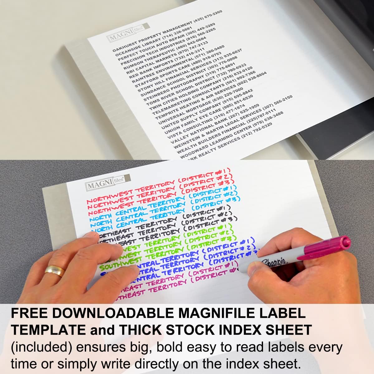 New Ultimate Office MagniFile Insertable Hanging File Folder Tabs. Indexes That Double The Size of Your File Titles to Find Files Fast! (Set of 10), Black