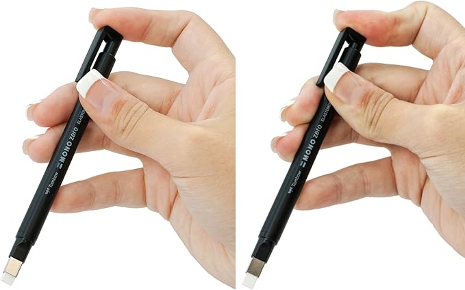 Tombow Mono Zero Eraser Value Pack, Round 2.3mm & Rectangle 2.5mm Precision Tip Pen-Style Eraser with Refills