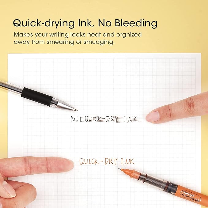 WRITECH Liquid Ink Rollerball, 0.5mm Extra Fine Point, Smooth Writing Quick Dry Roller Pens 8 Assorted Colors for Journaling, Drawing & Sketching (Vintage)