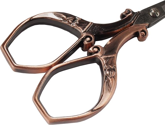JubileeYarn Chinese Wing & Cloud Embroidery Craft Scissors - Copper - 1 Scissor