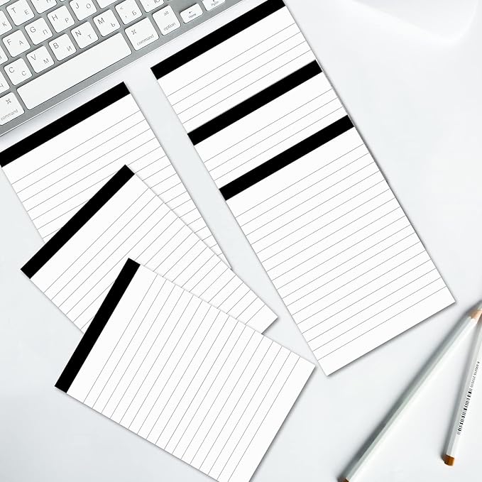 6 Pcs Perforated Note Pads College Ruled - 4" x 6" Inch Writing Notepad for Daily Planning - Perforated Small Notepads with 31 Sheets per Pad - Ruled Papers