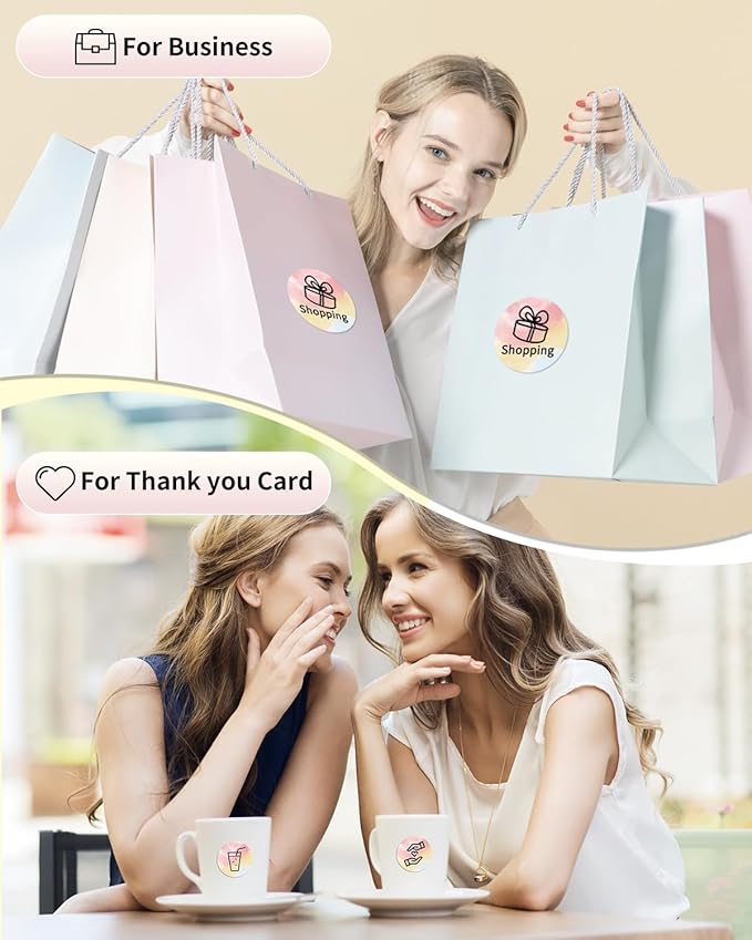 Phomemo Circle Label Compatible with M110/M100/M120/M150/M200/M220/M250 Label Maker, 1.96" x 1.96"（50 x 50 mm） Thermal Round Rainbow Gradient Labels, 1 Rolls/140 Labels