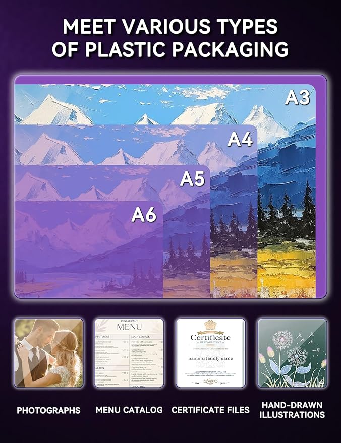 A3 Laminator Machine,13 Inch 9-in-1 Laminating Machine with Laminating Sheets,Thermal Laminator Hot & Cold with Fast Warm Technology for Home,Office or School Supplies,White