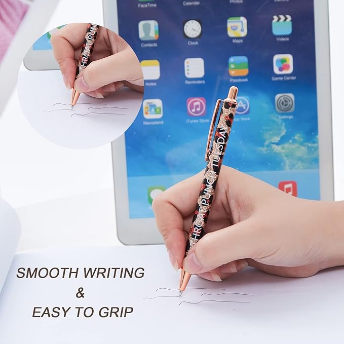 7pcs Leopard Pens Ballpoint Pens, Spoof Fun Ballpoint Pen Set，Black Ink Novelty Metal Pens Swear Word Daily Pen Set