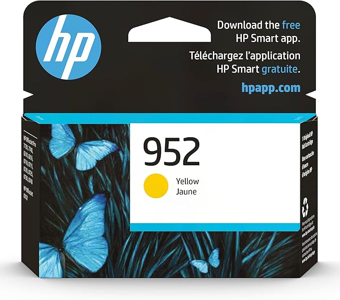 HP 952 Yellow Ink Cartridge | Works with HP OfficeJet 8702, HP OfficeJet Pro 7720, 7740, 8210, 8710, 8720, 8730, 8740 Series | Eligible for Instant Ink | L0S55AN