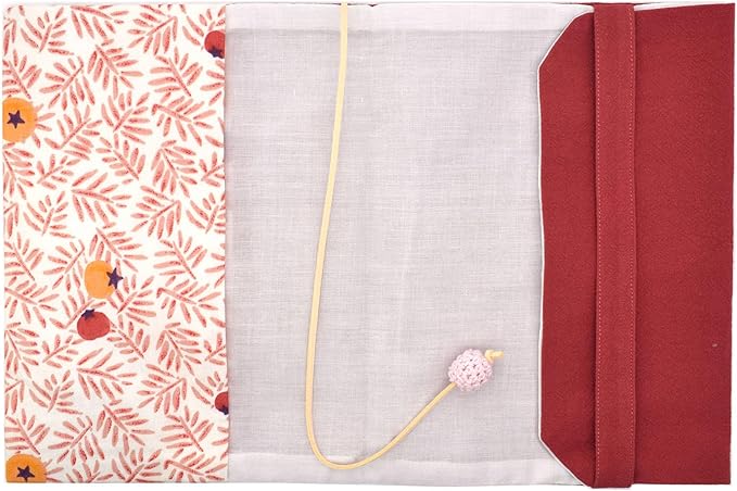 BLBMH A5 Book Covers for Paperbacks Persimmon Adjustable Fabric Book Sleeve Cover Protector Fit for 5.5x8.2 inch Hardcover Softcover Book Novels Notebook - BC55 Red